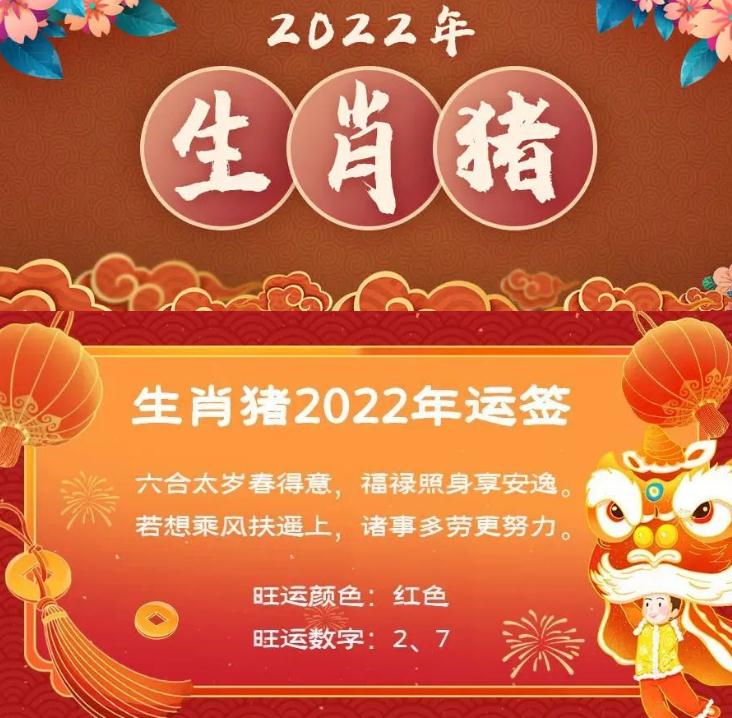 2022年十二生肖屬豬運勢大全